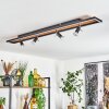 Deadwood            Deckenleuchte LED Braun, Chrom, Holzoptik, Schwarz, 5-flammig