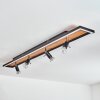 Deadwood            Deckenleuchte LED Braun, Chrom, Holzoptik, Schwarz, 5-flammig