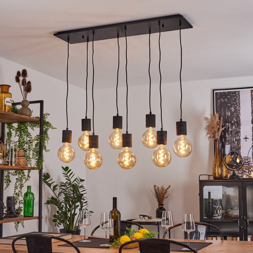 Ajaccio Pendelleuchte Schwarz, 8-flammig main product photo