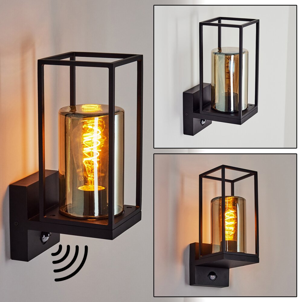 Palanga Außenwandleuchte Schwarz, 1-flammig, Bewegungsmelder main product photo