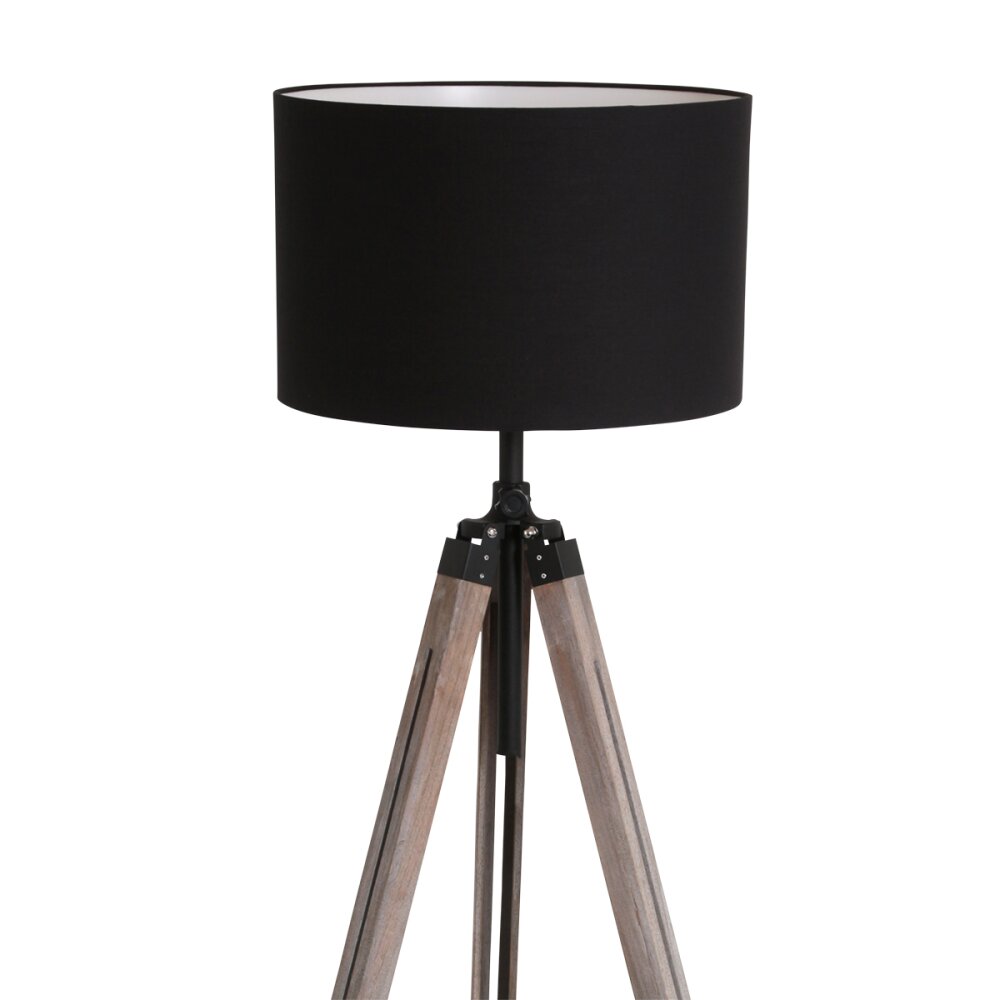 Steinhauer Triek Stehleuchte Holz hell, Schwarz, 1-flammig main product photo