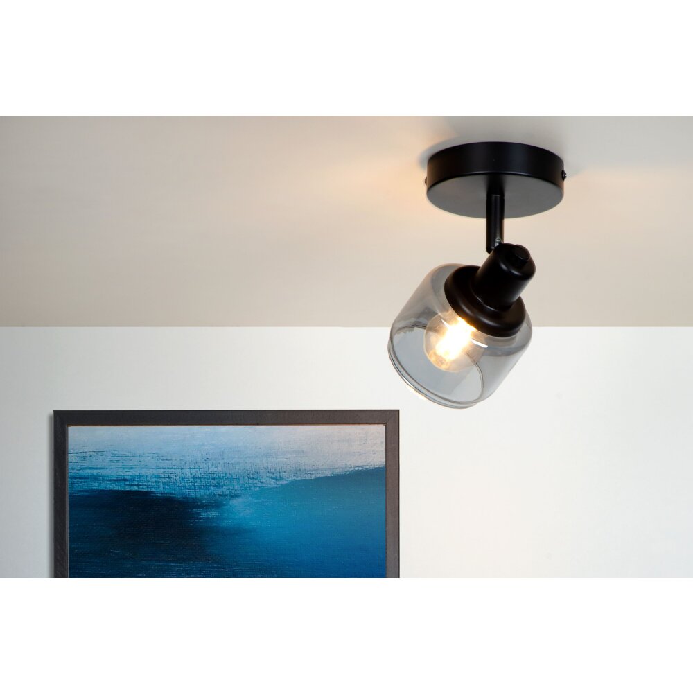 Lucide BJORN Wandleuchte Schwarz, 1-flammig main product photo