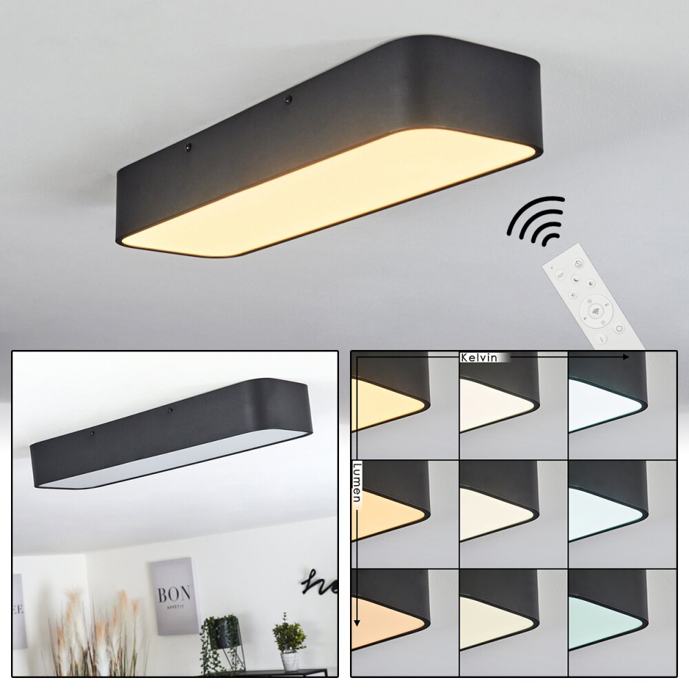 Iriondo Deckenleuchte LED Schwarz, 1-flammig, Fernbedienung main product photo
