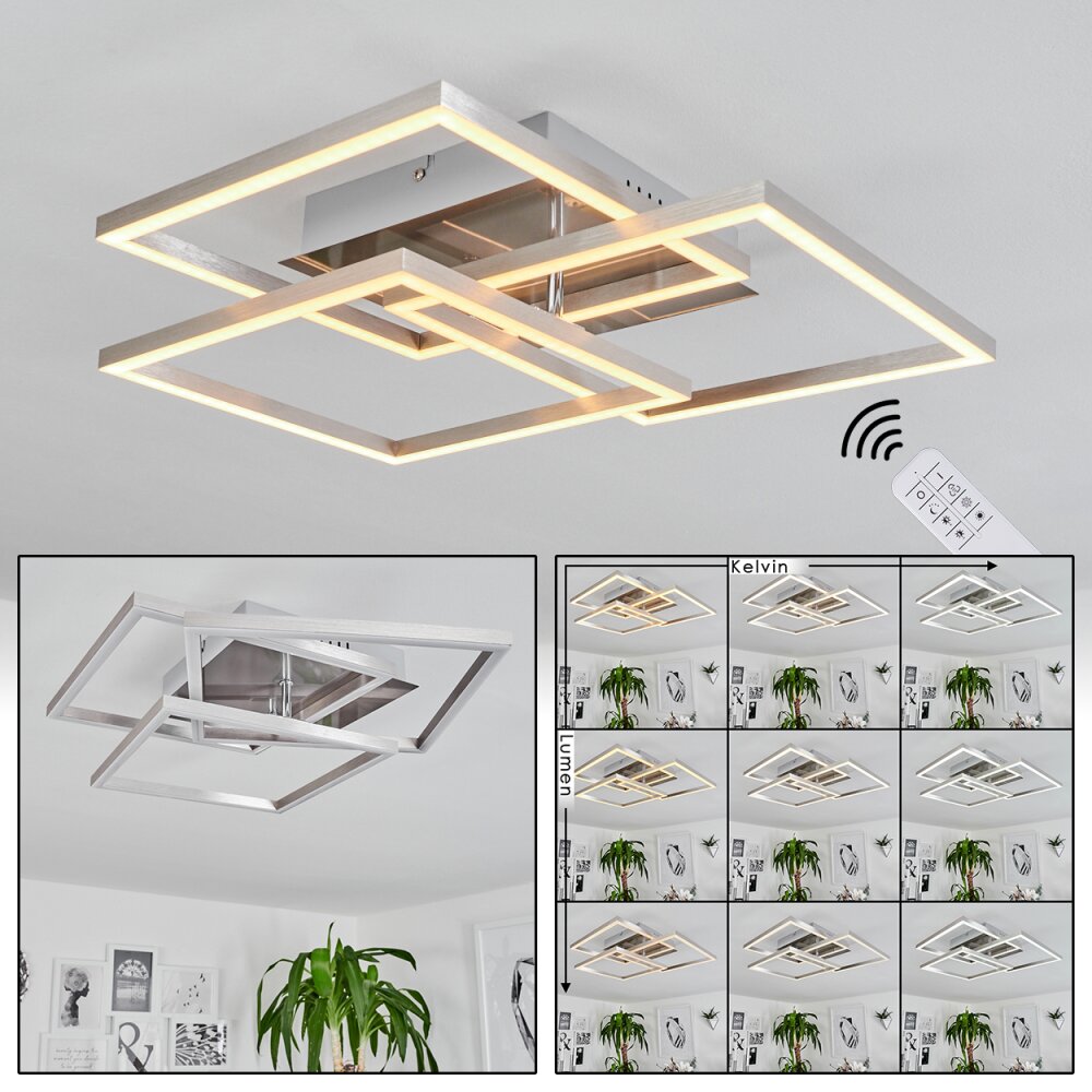 Oberegg Deckenleuchte LED Chrom, Nickel-Matt, 1-flammig, Fernbedienung main product photo