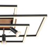 Globo IDA Deckenleuchte LED Holzoptik, Schwarz, 4-flammig