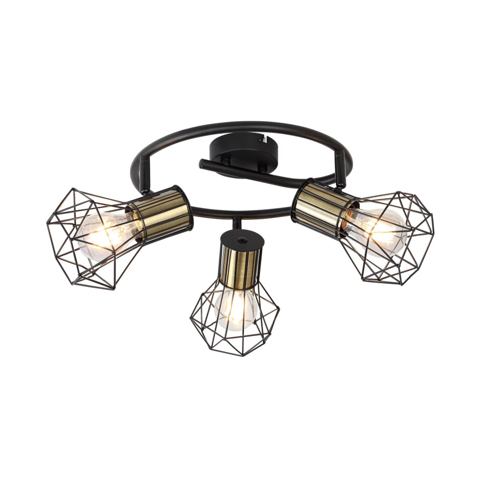 Globo PRISKA Deckenleuchte Schwarz, 3-flammig main product photo