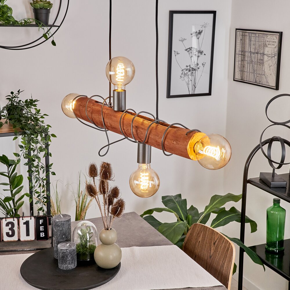 Burruyaco        Pendelleuchte Grau, Naturfarben, 4-flammig main product photo