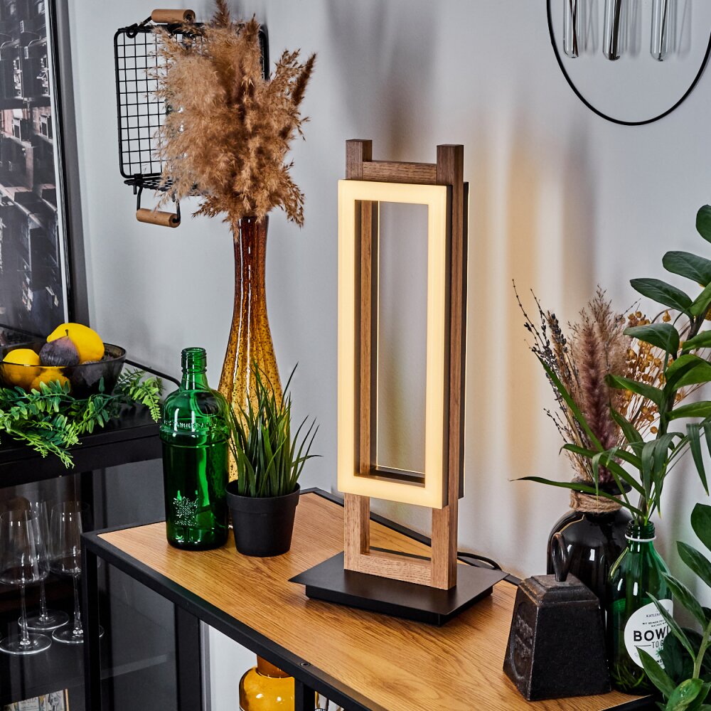 Ayajasco Tischleuchte LED Holzoptik, Schwarz, 1-flammig main product photo