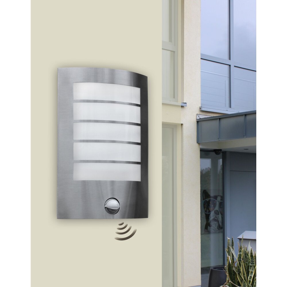 Lutec Lampen SLIM Wandleuchte LED Edelstahl, 1-flammig, Bewegungsmelder main product photo