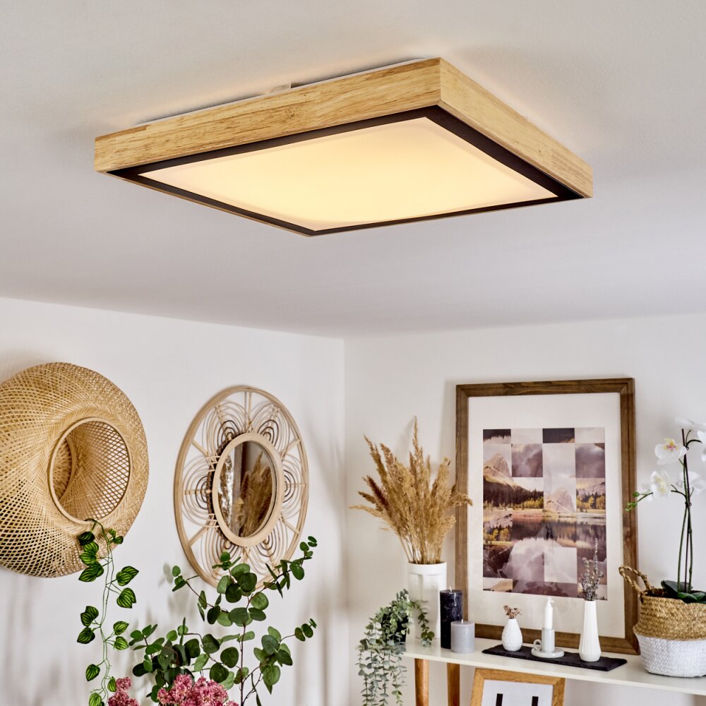 Corinto Deckenpanel LED Naturfarben, Schwarz, 1-flammig main product photo