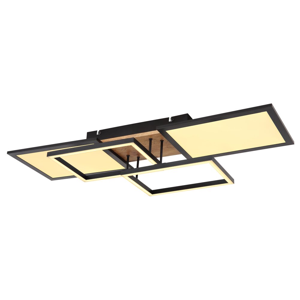 Globo SID Deckenleuchte LED Holzoptik, Schwarz, Weiß, 1-flammig main product photo