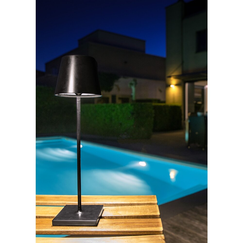 Lucide JUSTIN Außentischleuchte LED Schwarz, 1-flammig main product photo