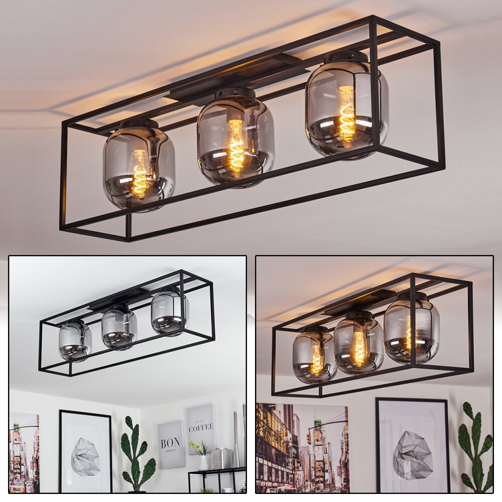 Elvange Deckenleuchte Schwarz, 3-flammig main product photo