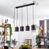 Chiuvi Pendelleuchte Naturfarben, Schwarz, 4-flammig Chiuvi Pendelleuchte Naturfarben, Schwarz, 4-flammig