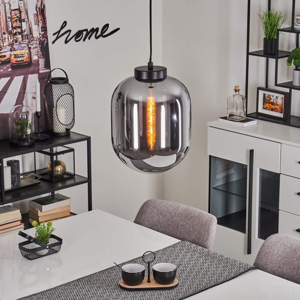 Elvange Hängeleuchte Schwarz, 1-flammig main product photo