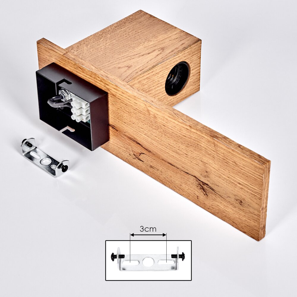 Heimola Wandleuchte Braun, Holzoptik, 1-flammig