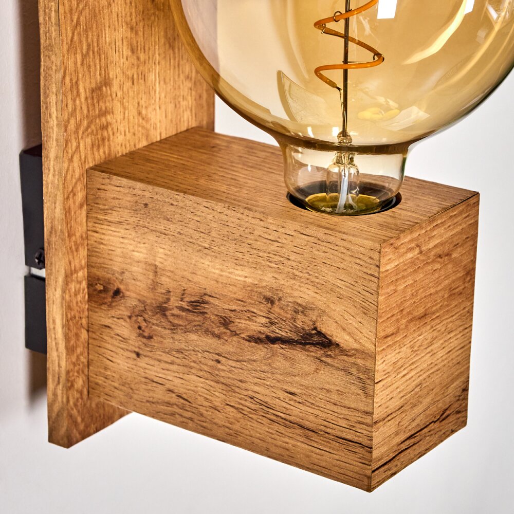 Heimola Wandleuchte Braun, Holzoptik, 1-flammig