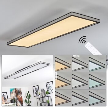 Nabbas Deckenpanel LED Schwarz, 1-flammig, Fernbedienung