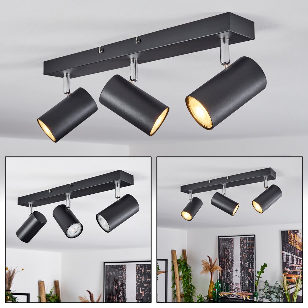 Javel Deckenleuchte Chrom, Schwarz, 3-flammig main product photo