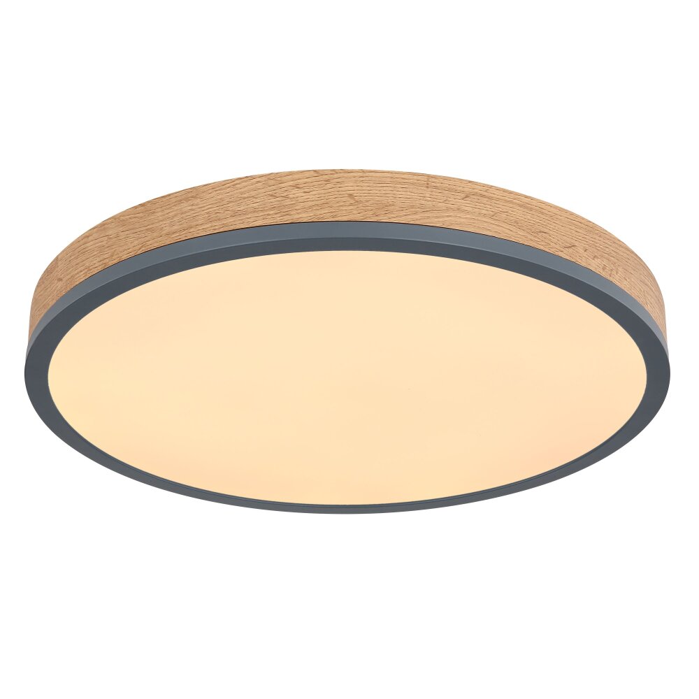 Globo DORO Deckenleuchte LED Grau, Holzoptik, 1-flammig main product photo