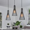 Samorinha Pendelleuchte Messing, Schwarz, 3-flammig