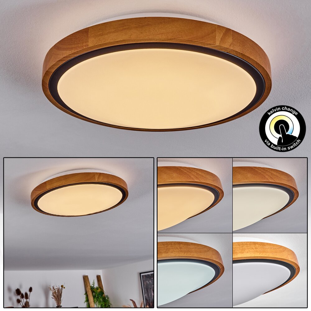 Sobredo Deckenleuchte LED Naturfarben, Schwarz, Weiß, 1-flammig main product photo