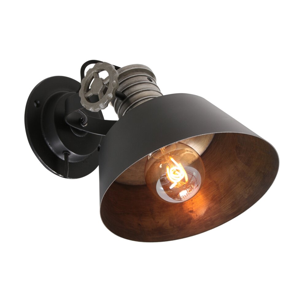 Steinhauer Sprocket Wandleuchte Schwarz, 1-flammig main product photo