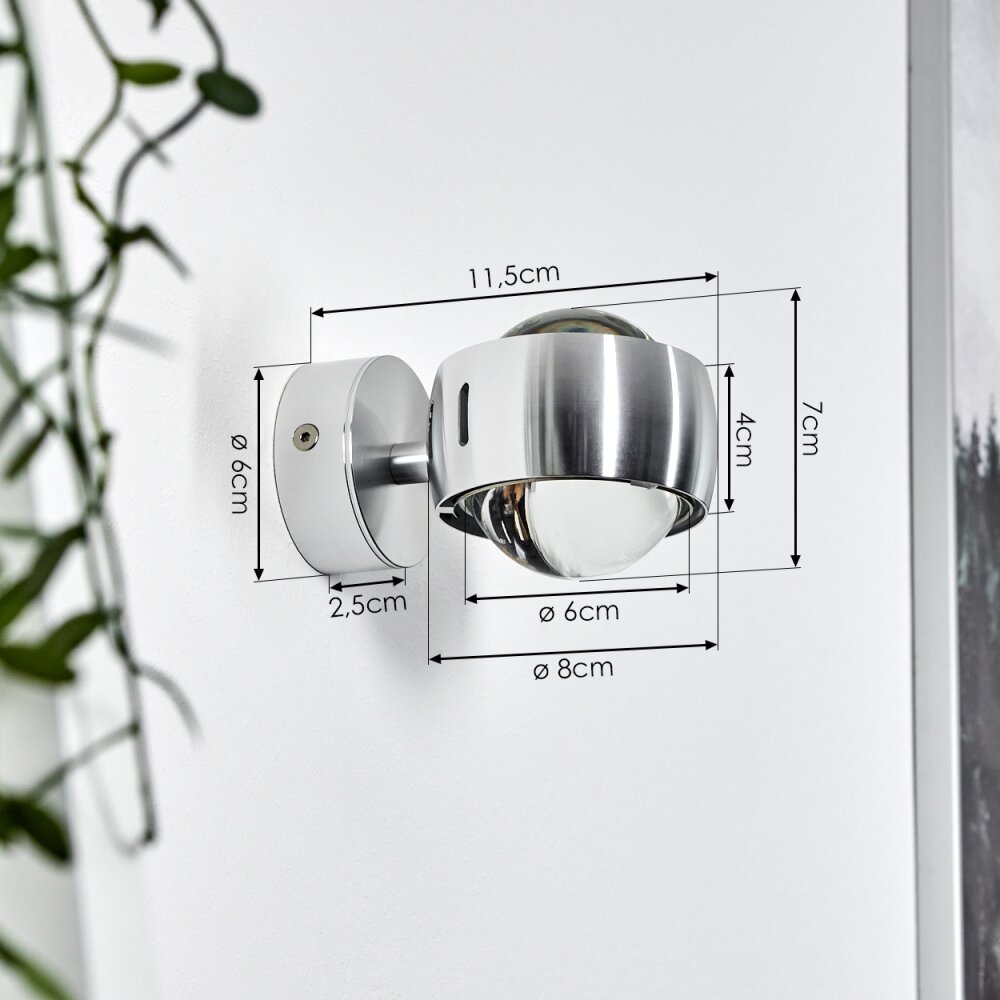 Sapri Wandleuchte Silber, 1-flammig