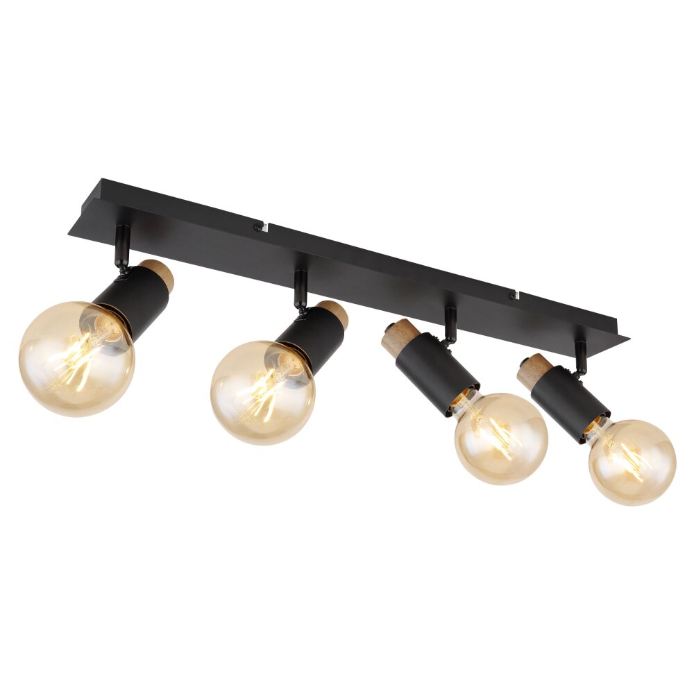 Globo MATTI Deckenleuchte Naturfarben, Schwarz, 4-flammig main product photo