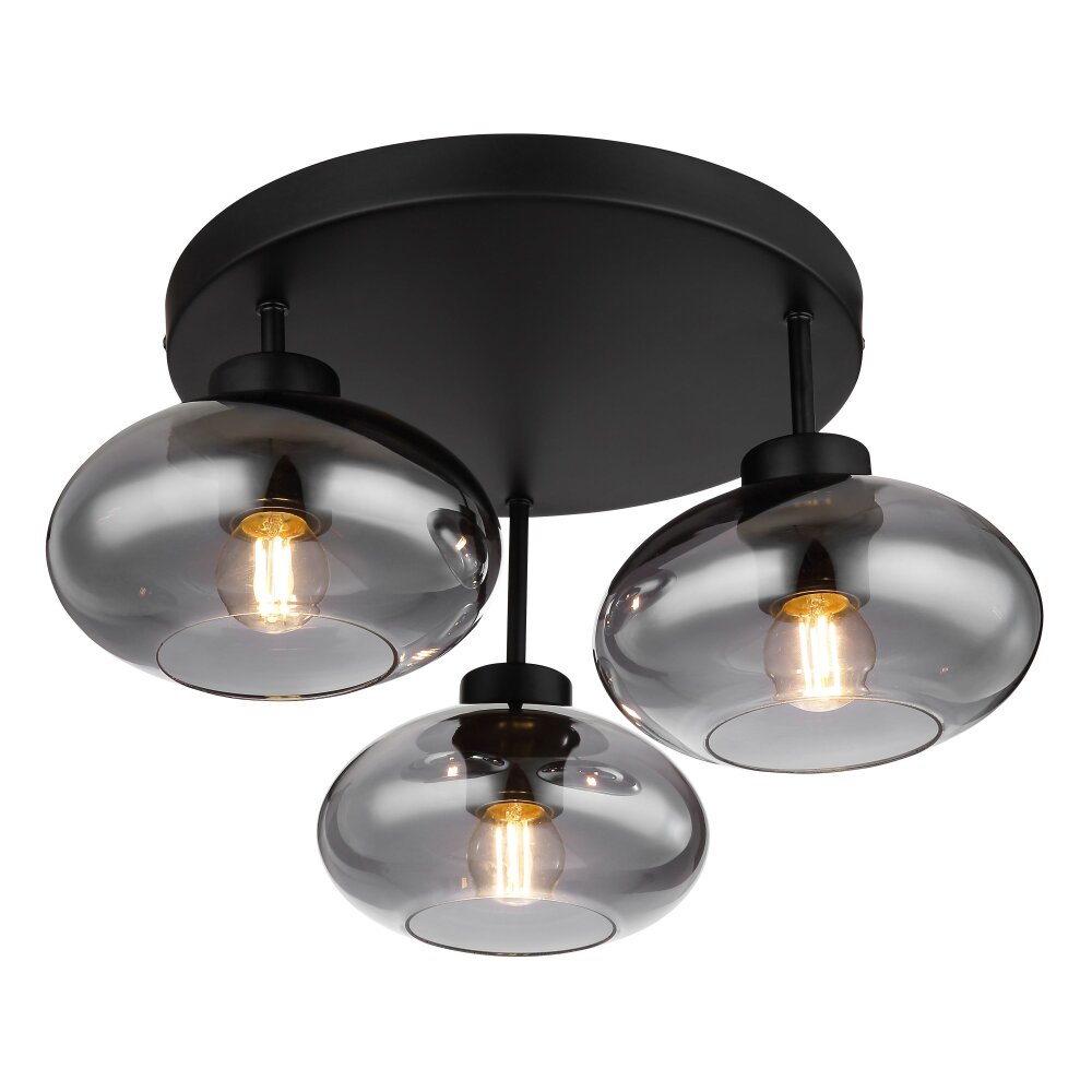 Globo SHAUN Deckenleuchte Schwarz, 3-flammig main product photo