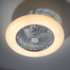 Leuchten Direkt PATRICK Deckenventilator LED Silber, 1-flammig, Fernbedienung, Farbwechsler