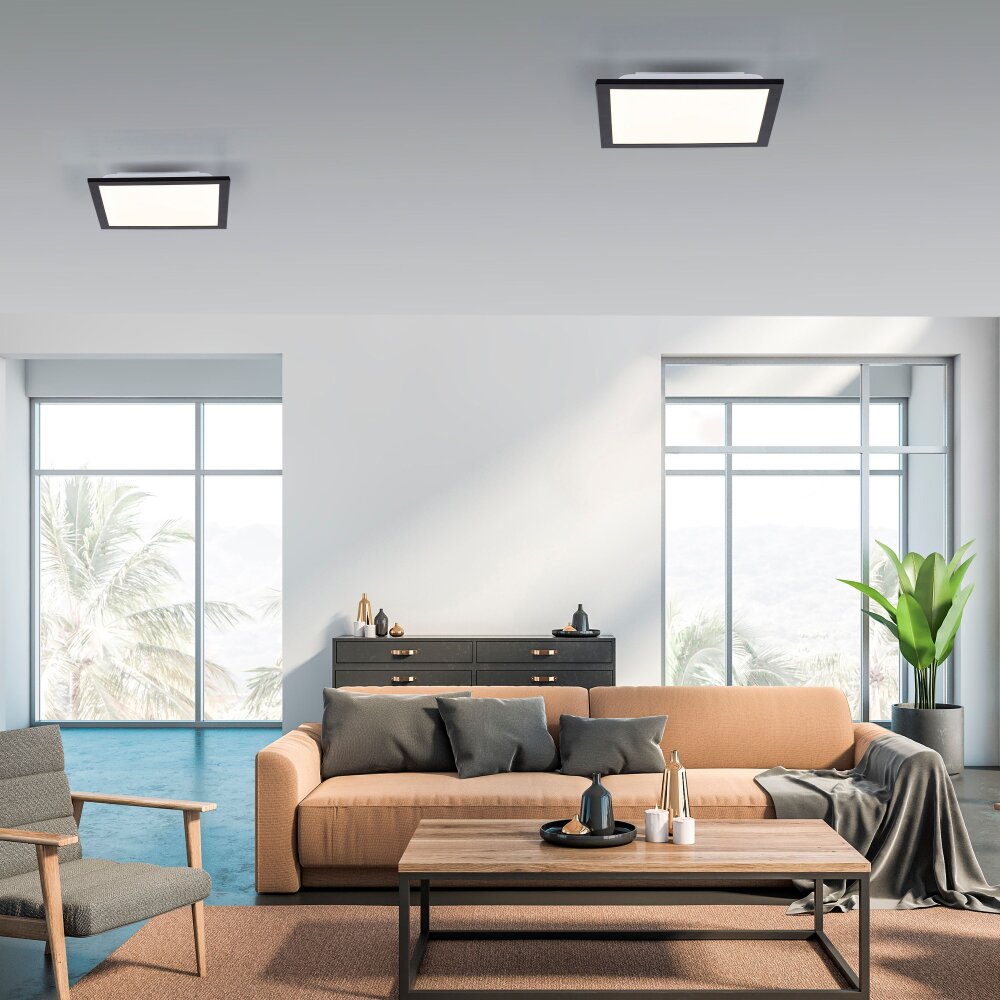 Leuchten Direkt FLAT Deckenleuchte LED Schwarz, 1-flammig main product photo