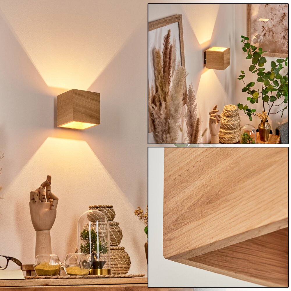 Polcura Wandleuchte Holz hell, 1-flammig main product photo