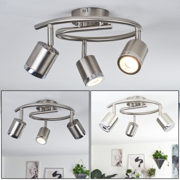 Autilla Deckenleuchte LED Nickel-Matt, Weiß, 3-flammig