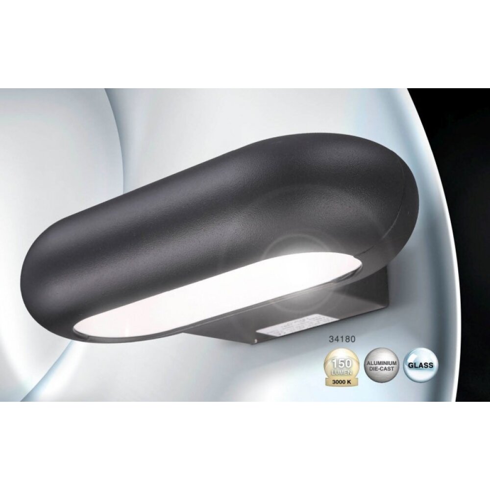 Globo RINAH Außenleuchte LED Anthrazit, Grau, 1-flammig main product photo