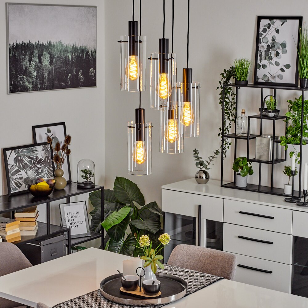 Miaqui Hängeleuchte Schwarz, 5-flammig main product photo