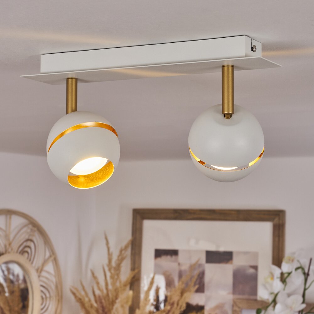 Tome    Deckenleuchte LED Messing, Weiß, 2-flammig