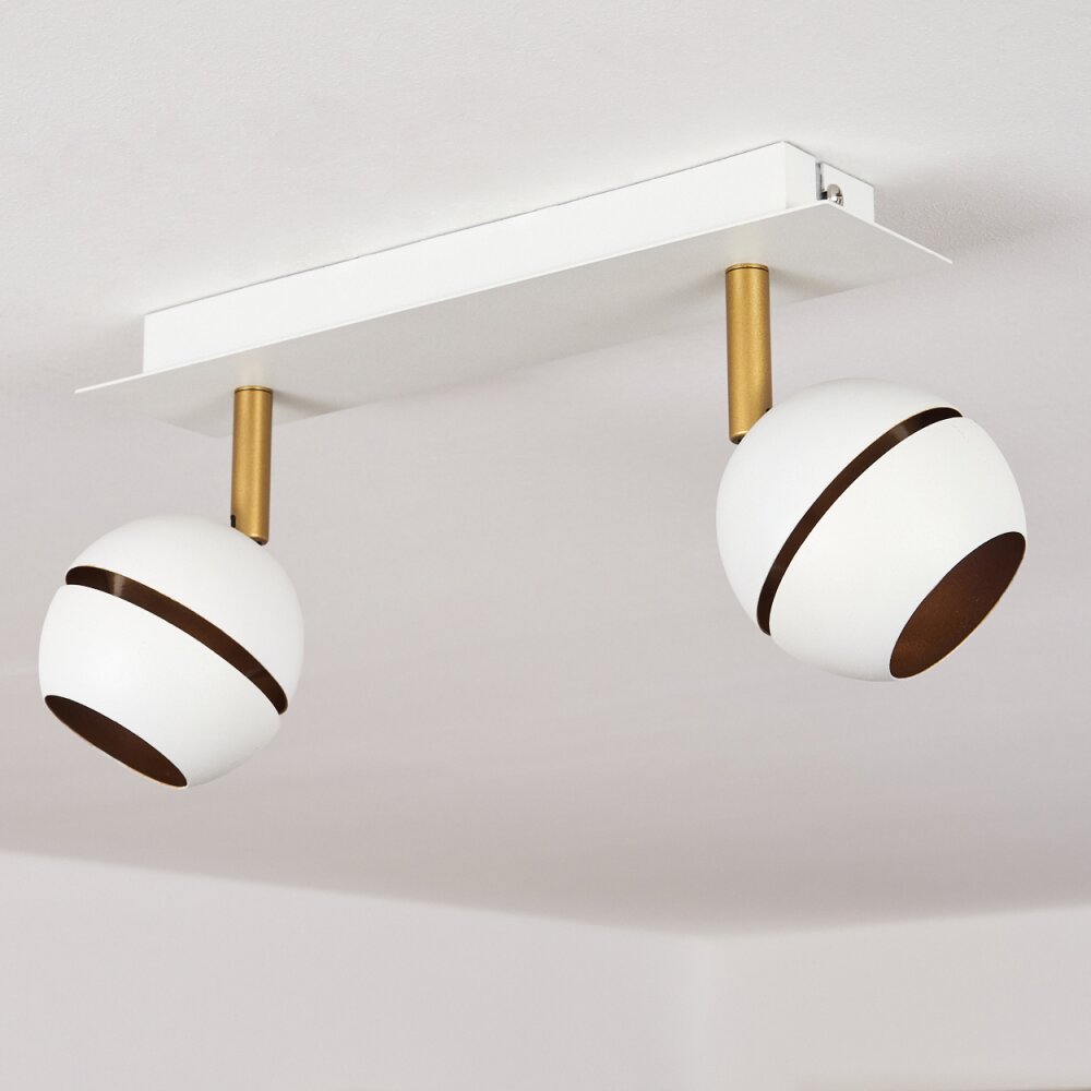 Tome    Deckenleuchte LED Messing, Weiß, 2-flammig