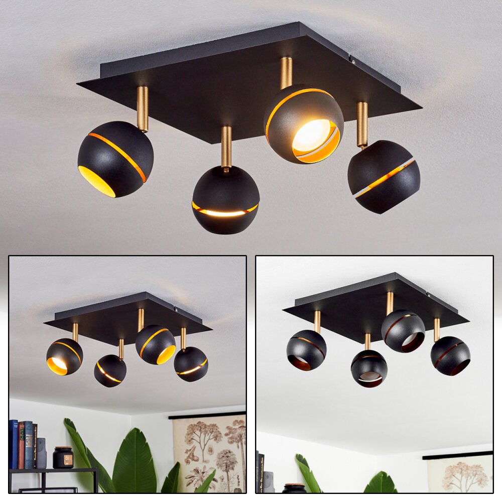 Tome Deckenleuchte LED Messing, Schwarz, 4-flammig main product photo