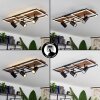 Sequeira    Deckenleuchte LED Holz hell, Holzoptik, Schwarz, 4-flammig