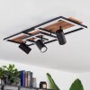Sequeira    Deckenleuchte LED Holz hell, Holzoptik, Schwarz, 4-flammig