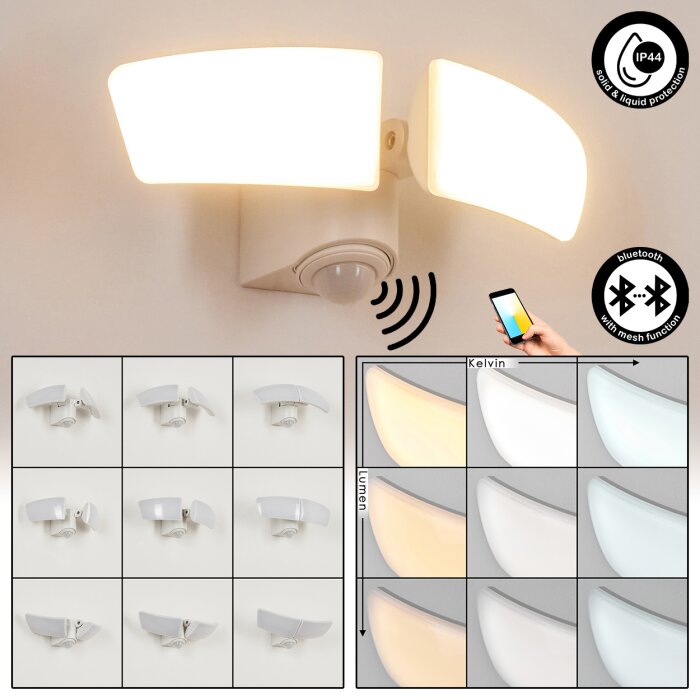 Carnetin Außenwandleuchte LED Weiß, 2-flammig