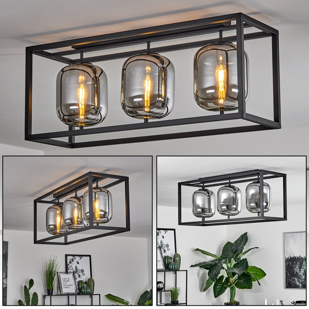 Verbania Deckenleuchte Schwarz, 3-flammig main product photo