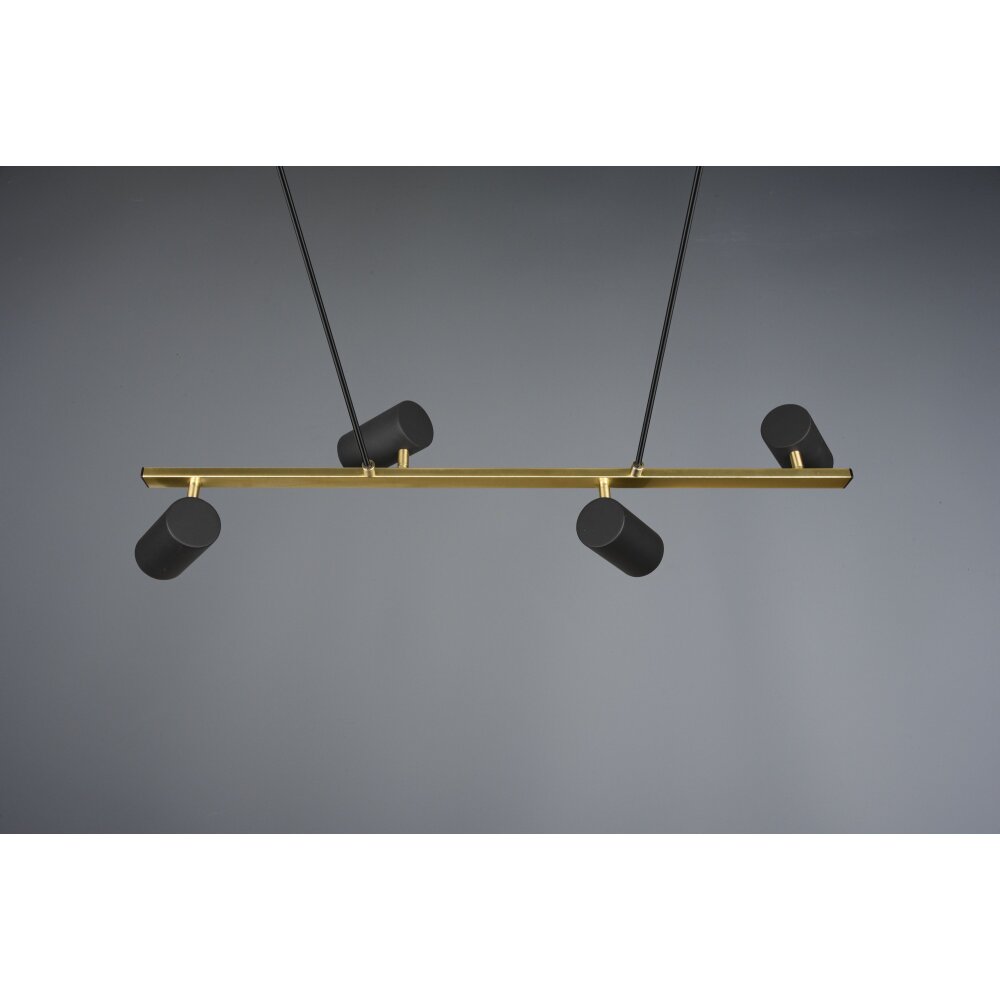Trio Leuchten Marley Pendelleuchte Schwarz-Gold, 4-flammig