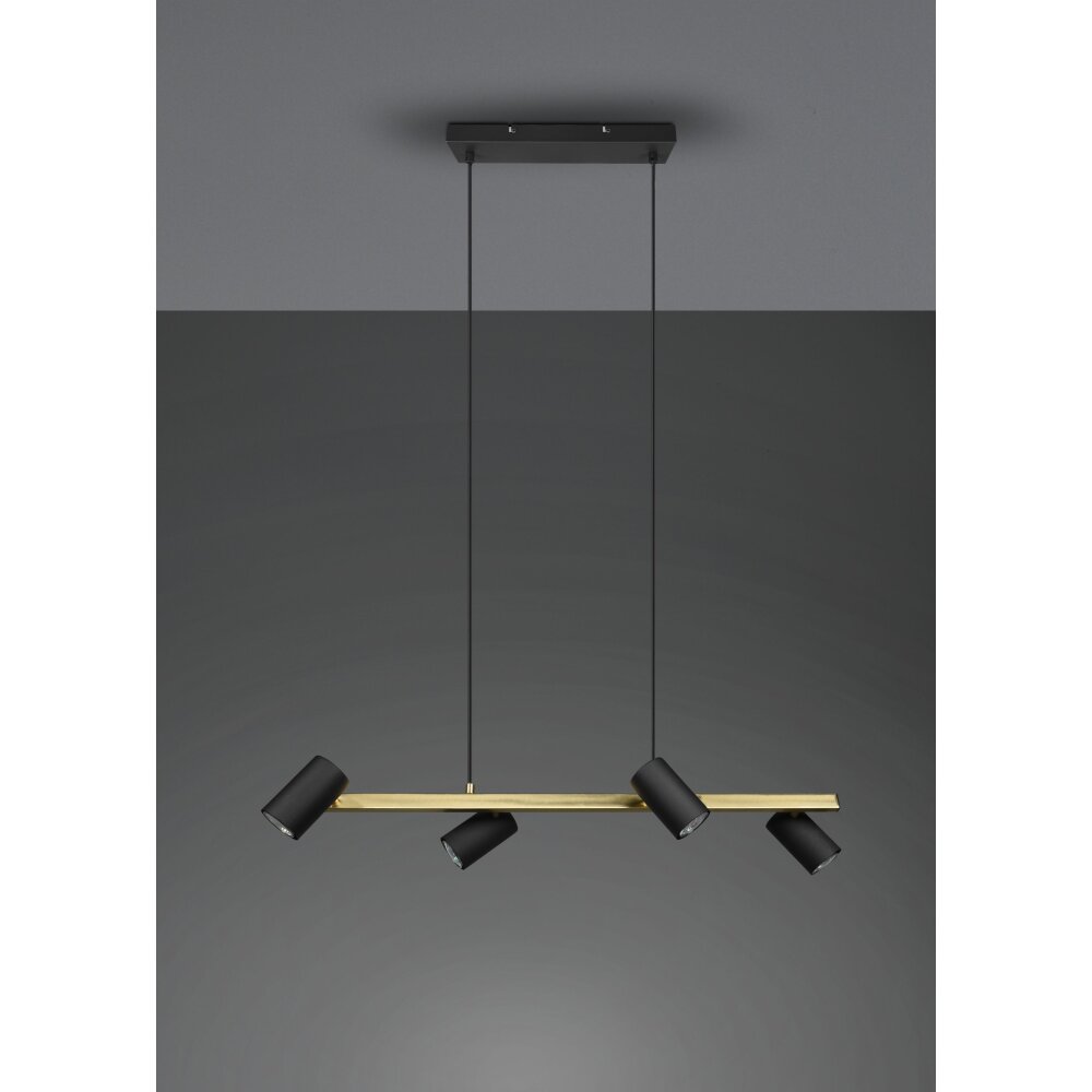 Trio Leuchten Marley Pendelleuchte Schwarz-Gold, 4-flammig