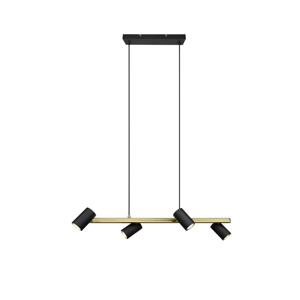 Trio Leuchten Marley Pendelleuchte Schwarz-Gold, 4-flammig