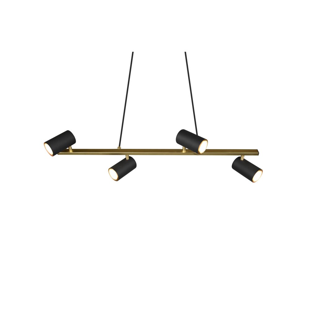 Trio Leuchten Marley Pendelleuchte Schwarz-Gold, 4-flammig