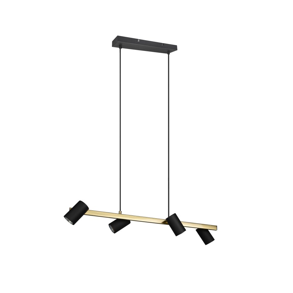 Trio Leuchten Marley Pendelleuchte Schwarz-Gold, 4-flammig