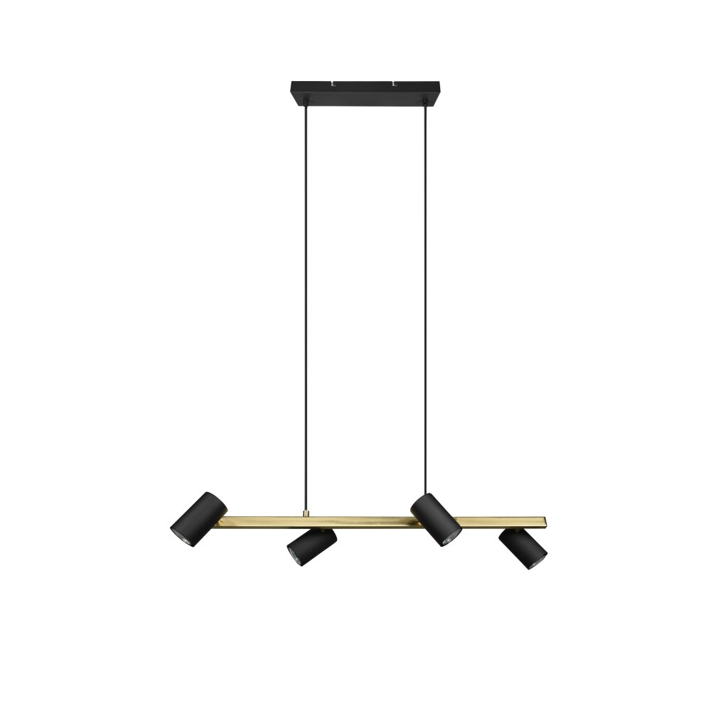 Trio Leuchten Marley Pendelleuchte Schwarz-Gold, 4-flammig