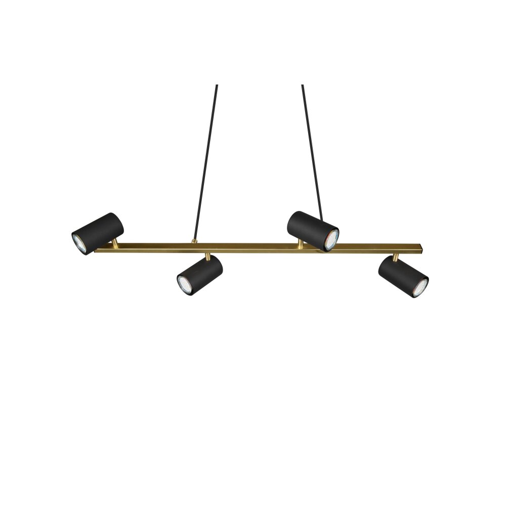 Trio Leuchten Marley Pendelleuchte Schwarz-Gold, 4-flammig